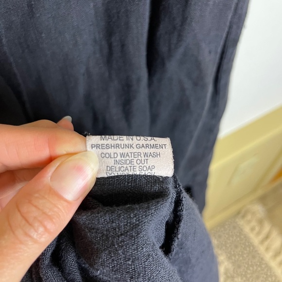 Vintage J. Jill Petite M Linen Button Maxi Dress Black Sleeveless Witch Academia - Picture 5 of 12